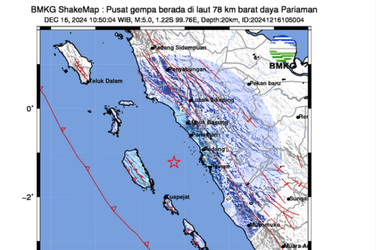 potensi gempa sumatera barat