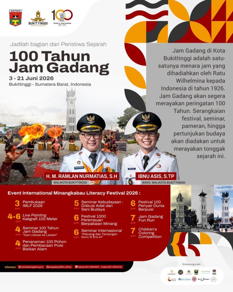 jadwal event 100 tahun jam gadang bukittinggi 2026